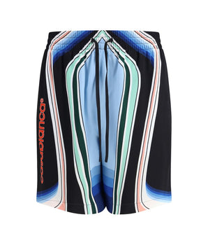 Casablanca Multicolor Silk Bermuda Shorts