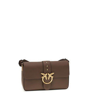 PINKO Brown Calf Leather Bos Taurus Shoulder Bag