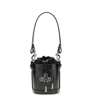 Vivienne Westwood Black Calf Leather Bos Taurus Backet Bag