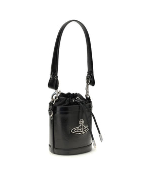 Vivienne Westwood Black Calf Leather Bos Taurus Backet Bag