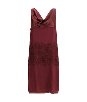 Ferragamo Bordeaux Silk Cocktail Dress