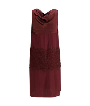 Ferragamo Bordeaux Silk Cocktail Dress