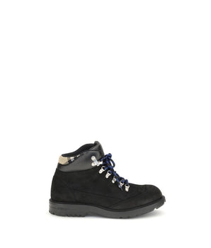 Burberry Black Calf Leather Bos Taurus Lace-Up Boots