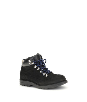 Burberry Black Calf Leather Bos Taurus Lace-Up Boots