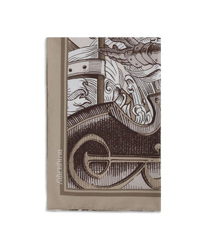 Burberry Knight Embossing Print Silk Scarf