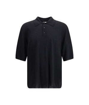 Saint Laurent Black Wool Polo Shirt