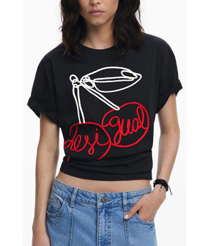 Desigual Black Cotton Women T-Shirt