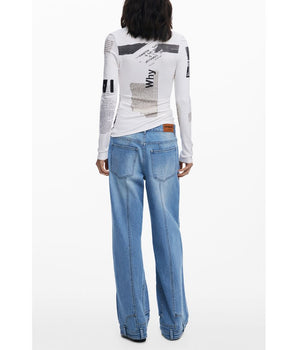 Desigual White Viscose Women T-Shirt