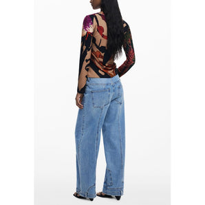 Desigual Brown Elastane Women T-Shirt