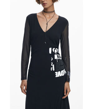 Desigual Black Polyester Women Dress