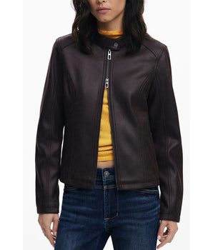 Desigual Brown Polyester Jackets & Coat