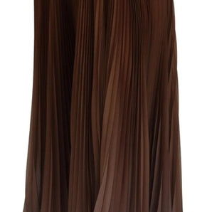 Dolce & Gabbana Beige Longuette Plisse Chiffon Midi Skirt