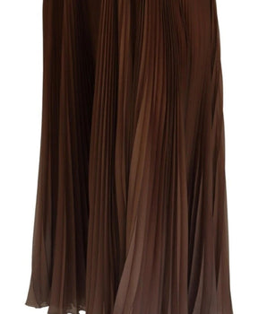 Dolce &amp; Gabbana Beige Longuette Plisse Chiffon Midi Skirt