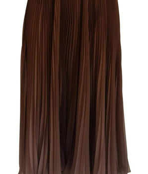 Dolce &amp; Gabbana Beige Longuette Plisse Chiffon Midi Skirt