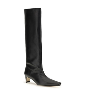 Staud Black Calf Leather Bos Taurus Boots