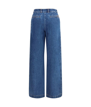 Dolce & Gabbana Blue Cotton Straight-Leg Jeans