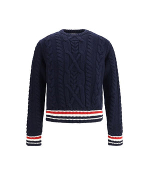 Thom Browne Blue Fleece Wool Sweatshirt