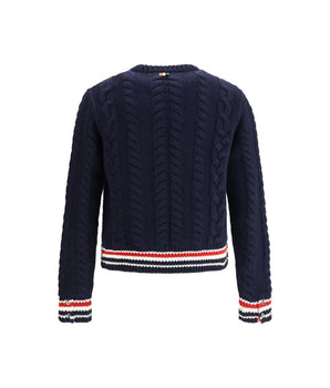 Thom Browne Blue Fleece Wool Sweatshirt