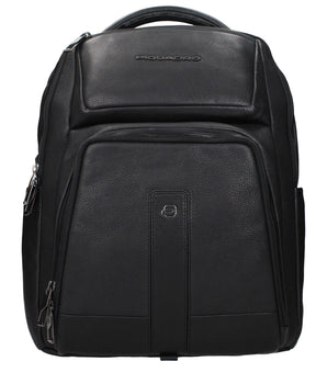 Piquadro Black Leather Backpack