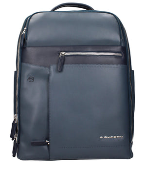 Piquadro Blue Leather Backpack