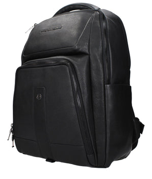 Piquadro Black Leather Backpack