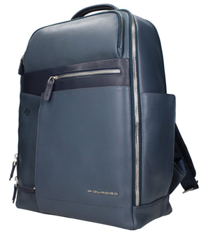 Piquadro Blue Leather Backpack