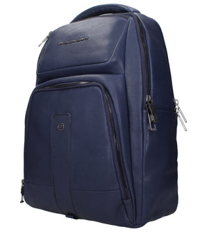 Piquadro Blue Leather Backpack