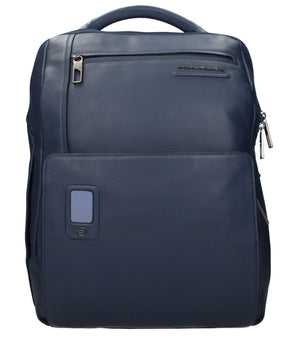Piquadro Blue Leather Backpack