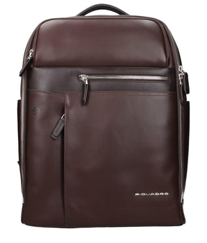 Piquadro Brown Leather Backpack