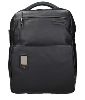 Piquadro Black Leather Backpack