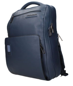 Piquadro Blue Leather Backpack