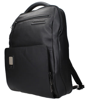Piquadro Black Leather Backpack
