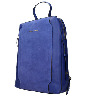 Piquadro Blue Leather Backpack