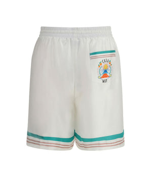 Casablanca White Silk Bermuda Shorts