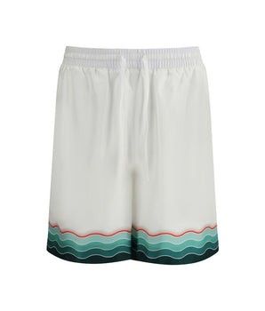 Casablanca White Silk Bermuda Shorts
