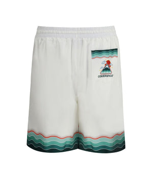 Casablanca White Silk Bermuda Shorts