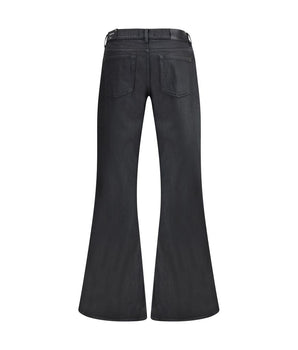7FOR Black Cotton Flared Jeans