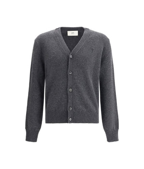 Ami Paris Gray Cashmere Cardigan