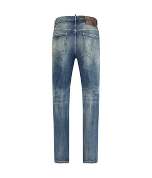 Dsquared² Blue Cotton Slim Fit Jeans