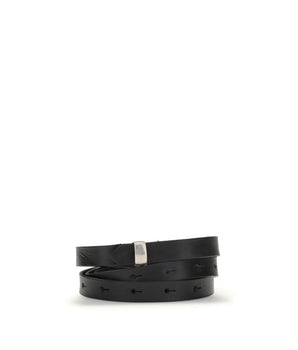 Undercover Black Leather Thin Belt