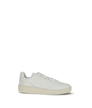 See White Low-Top Leather Sneakers