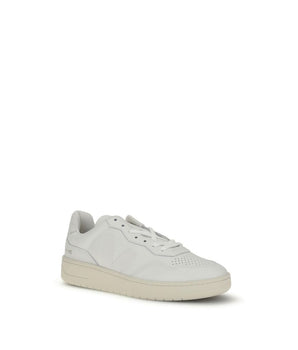 See White Low-Top Leather Sneakers