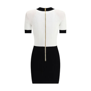 Balmain Braided pattern midi Dress