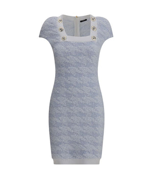 Balmain Light Blue Polyamide Casual Dress