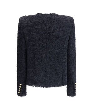 Balmain Black Polyamide Coat