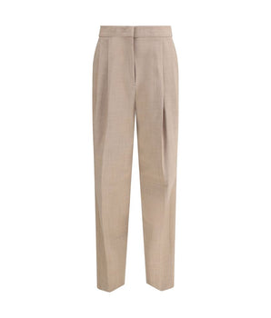 Fabiana Filippi Beige Fleece Wool Dress Pants