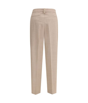 Fabiana Filippi Beige Fleece Wool Dress Pants