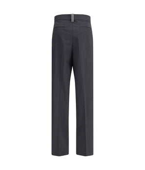 Fabiana Filippi Gray Fleece Wool Casual Pants