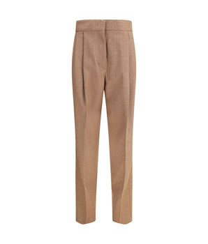 Fabiana Filippi Beige Fleece Wool Dress Pants