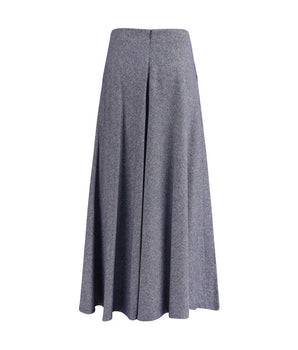 Sara Roka Blue Cotton Midi Skirt